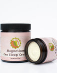 Open jar of Magnesium Zen Sleep Cream