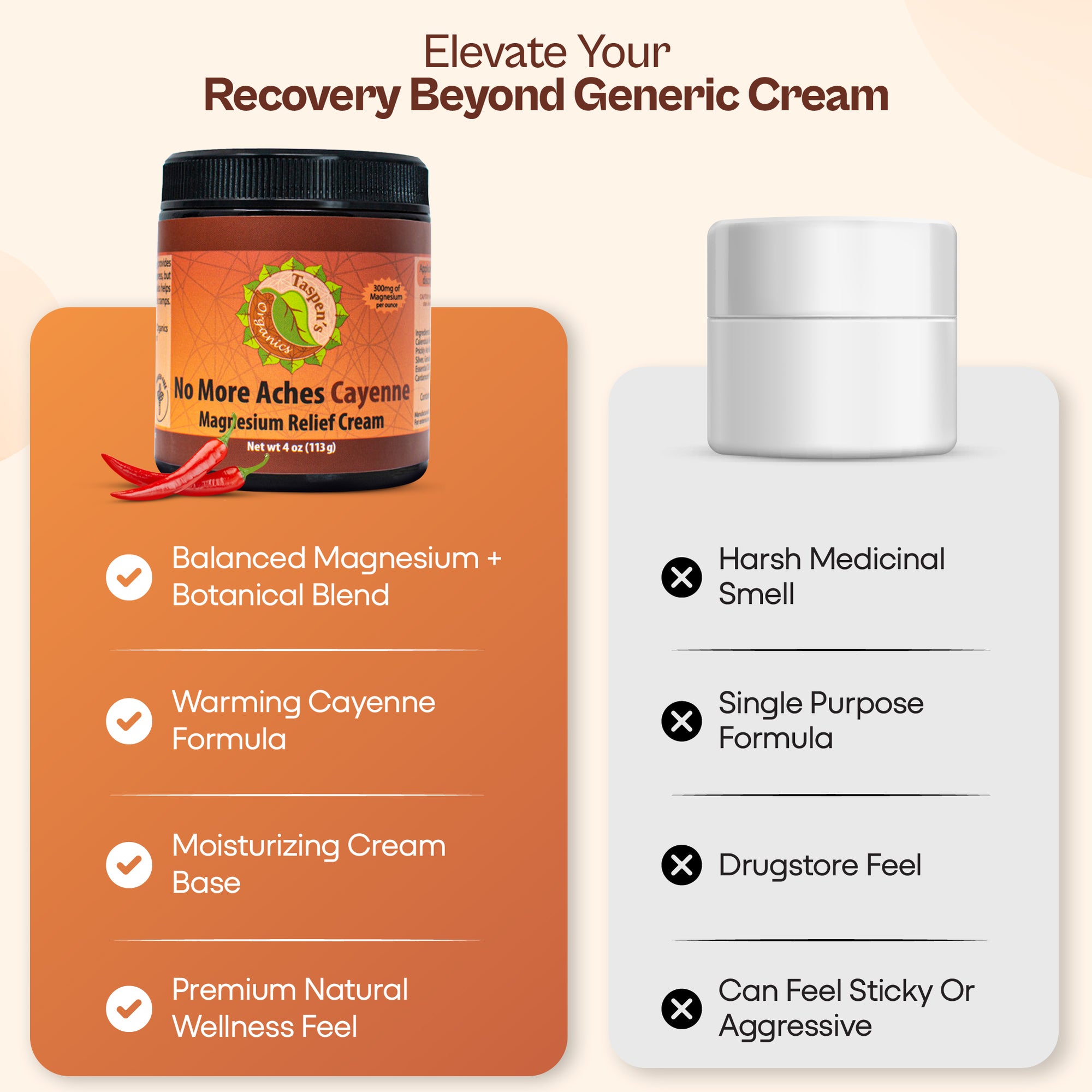 Magnesium No More Aches Cayenne Relief Cream