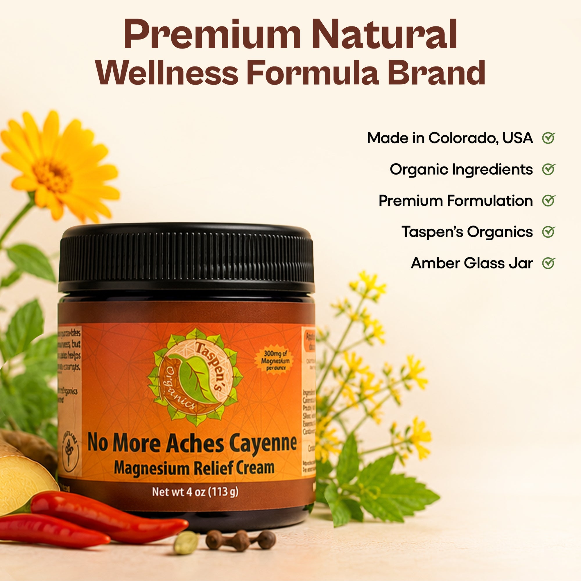 Magnesium No More Aches Cayenne Relief Cream