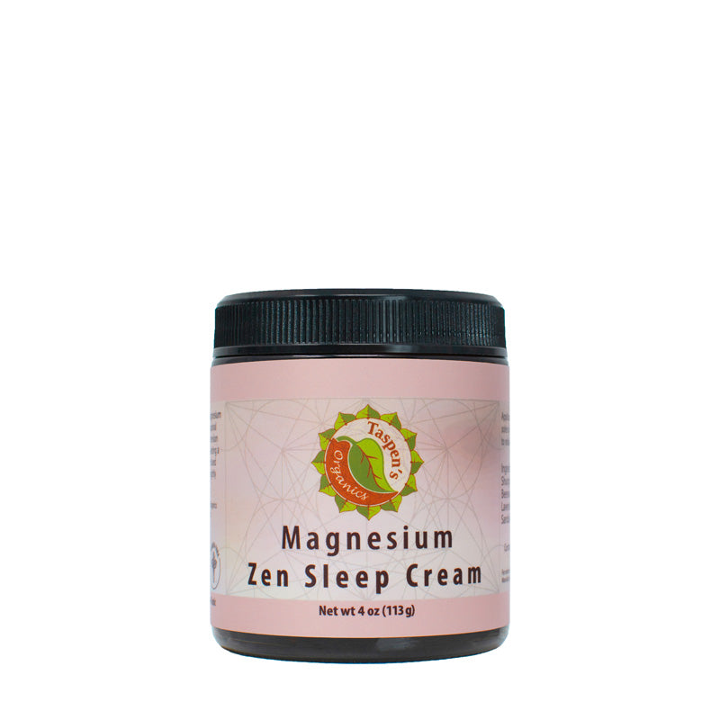 4oz jar of Magnesium Zen Sleep Cream on a white background
