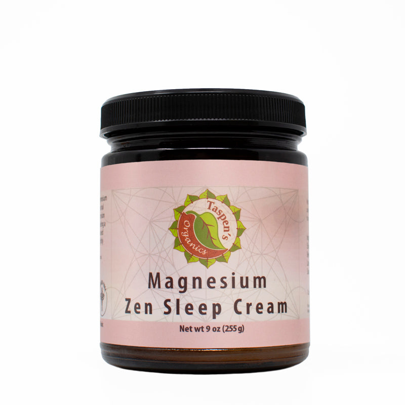 9oz jar of Magnesium Zen Sleep Cream on a white background