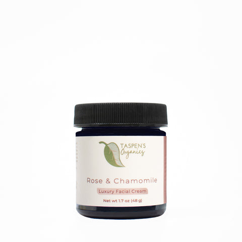 1.7oz organic rose & chamomile luxury facial cream